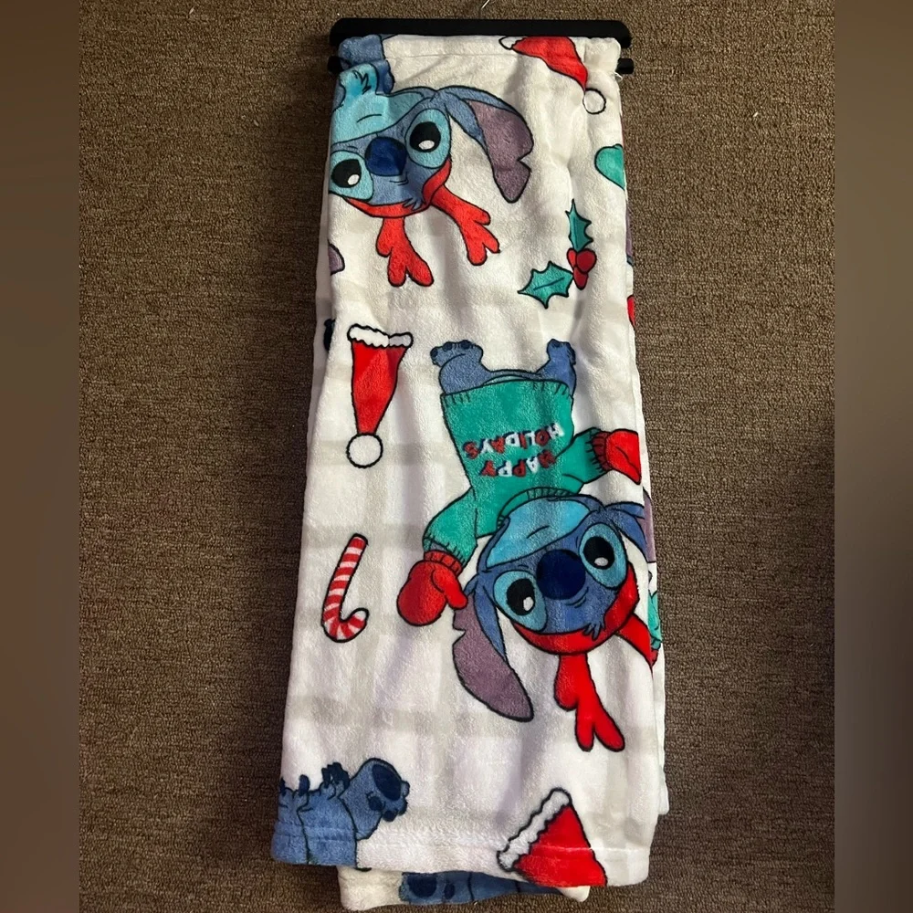 Disney Stitch Holiday throw blanket NWT